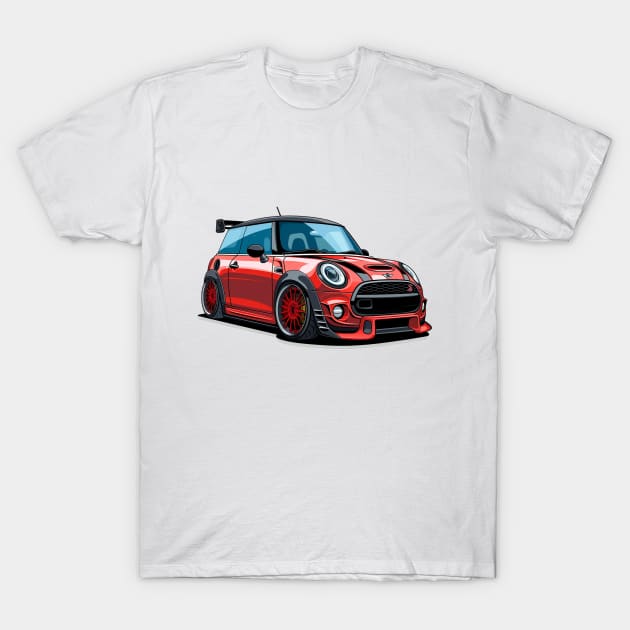 Mini GP Cartoon Red T-Shirt by SynchroDesign